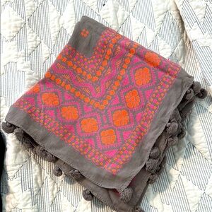 J. Crew Gray and Orange Scarf